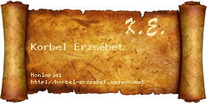 Korbel Erzsébet névjegykártya
