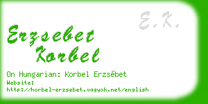 erzsebet korbel business card