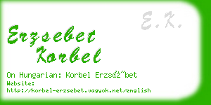 erzsebet korbel business card